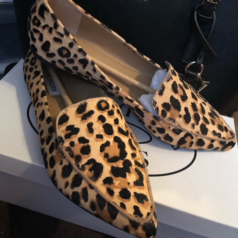 Steve Madden Feathered Leopard Print flats